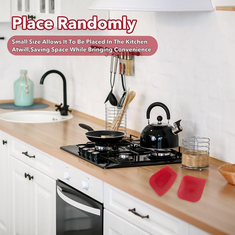 Haikole Pan Scraper 5PCS Plastic Scraper Set,Food Scraper Tool for Cast Iron, Pot and Pan Cleaning,Pan Scraper Tool for Cleaning Grease Burnt Food,Scraper Tool Kitchen (5, Red) - Image 5